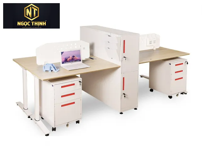 Mẫu các bàn làm việc cụm cho nhân viên văn phòng có chất lượng tốt được sản xuất tại Nội Thất Ngọc Thịnh